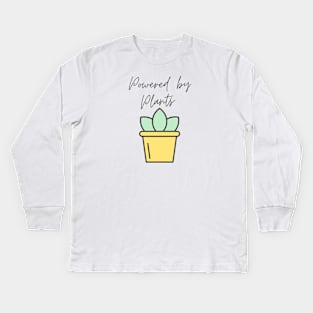 powered by plants Kids Long Sleeve T-Shirt